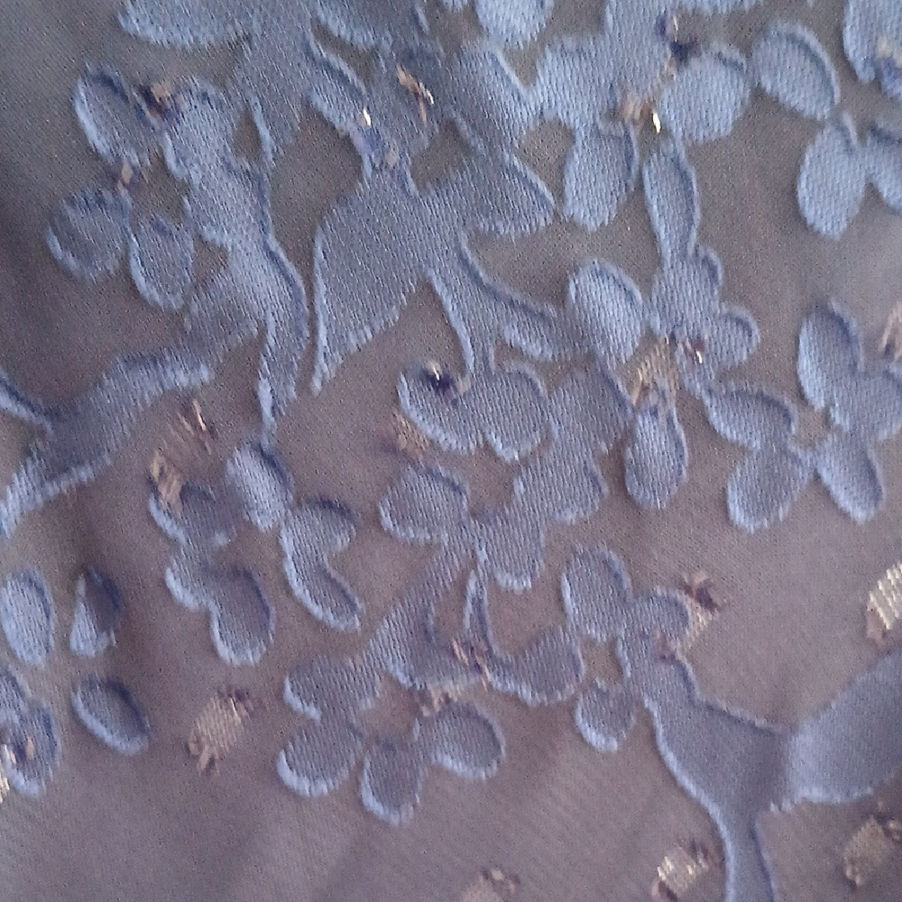 Alex Evenings Blue V-Neck High Low Gown - Picture 3 of 6
